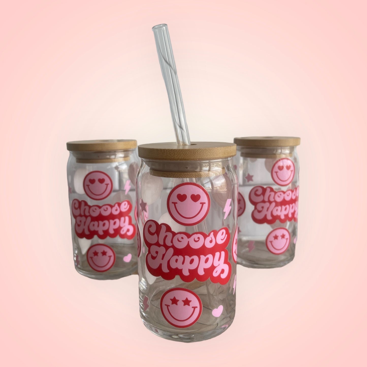 Choose Happy 16oz. Glass Cup